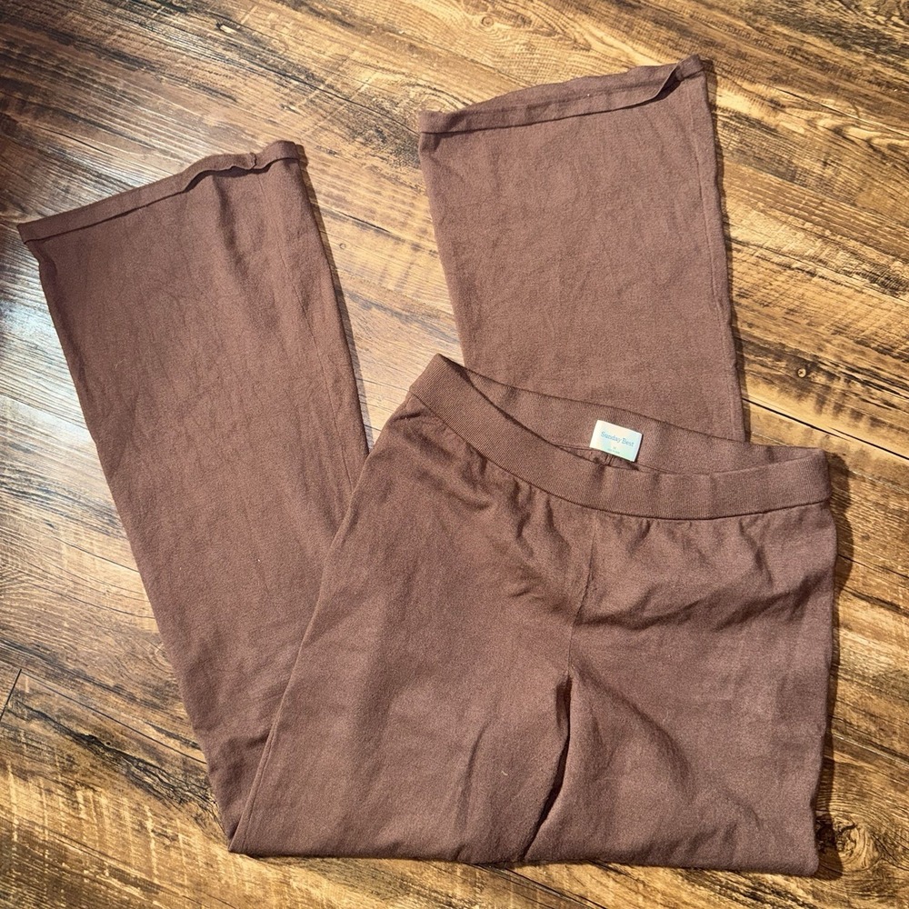 Aritzia Sunday Best Brown Flare Sweater Leggings Women's Medium